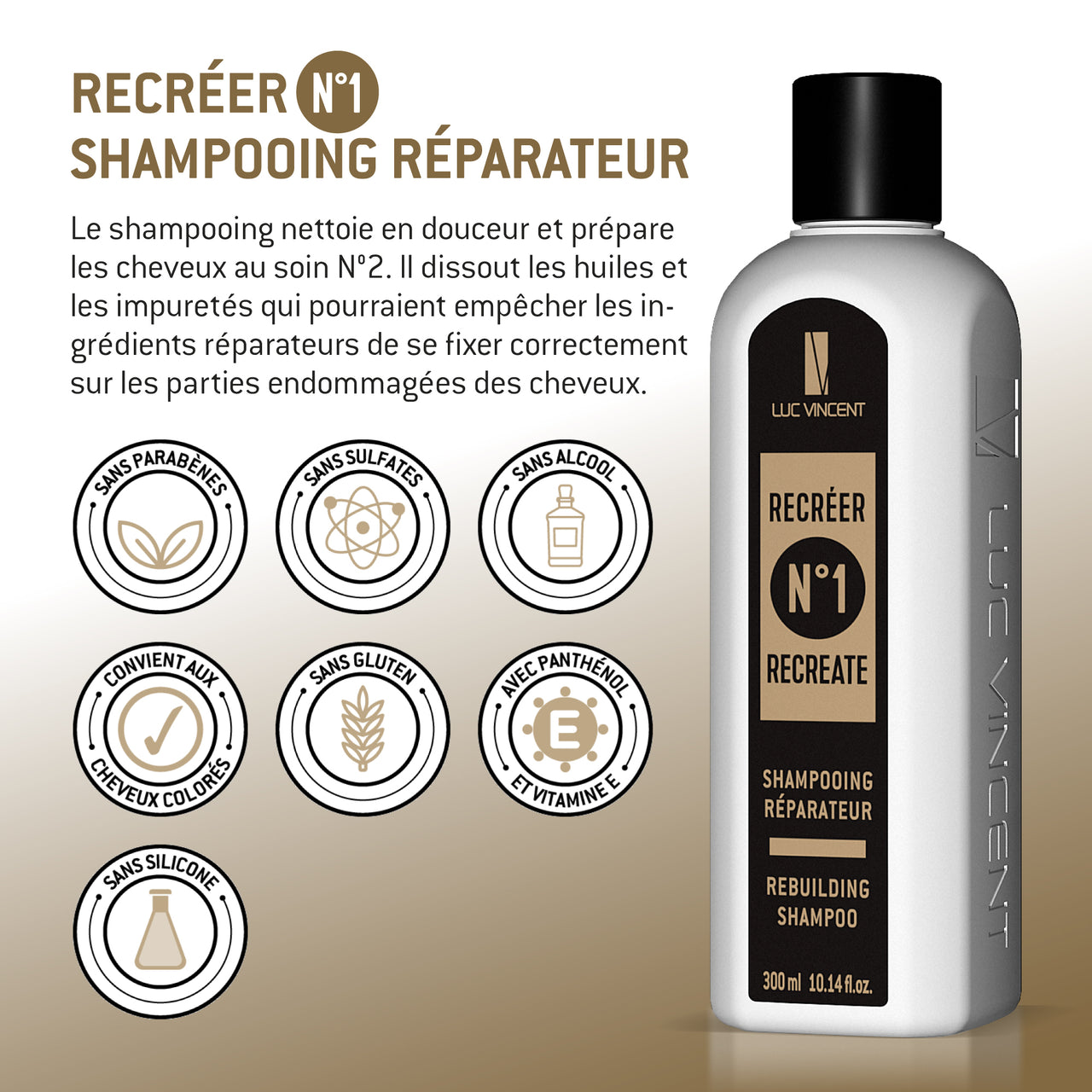Système Recréer - Nº1 Shampoing Réparateur - Luc Vincent