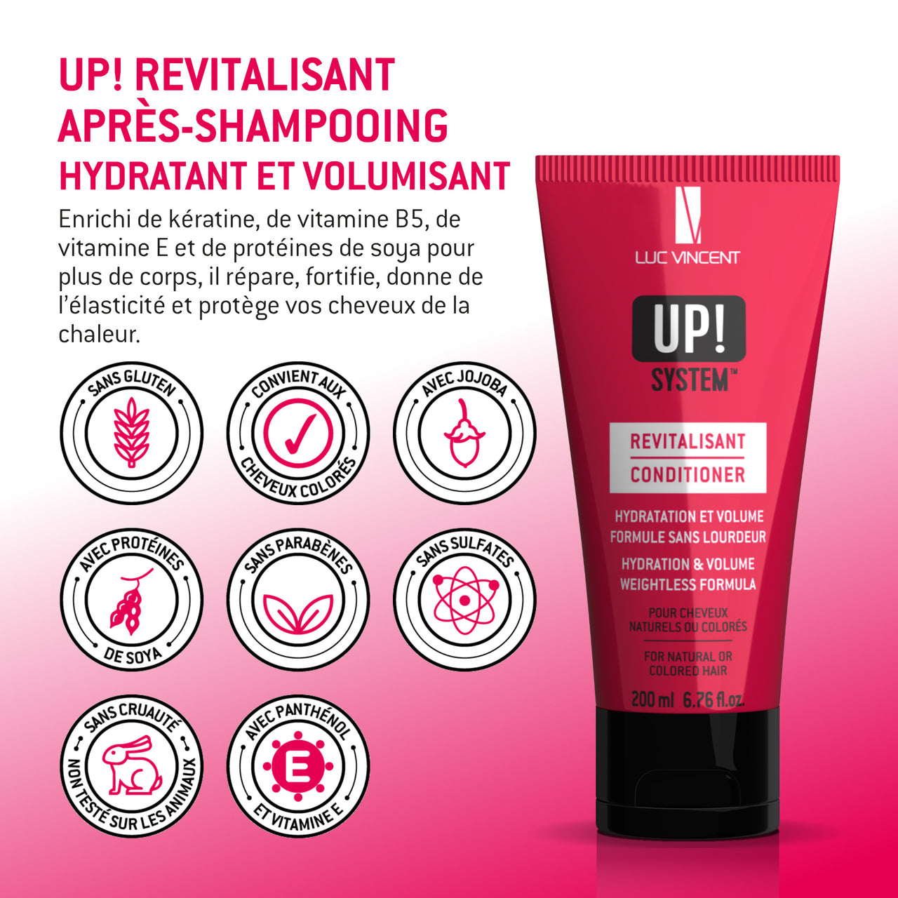 UP! REVITALISANT Après shampoing hydratant et volumisant - Luc Vincent