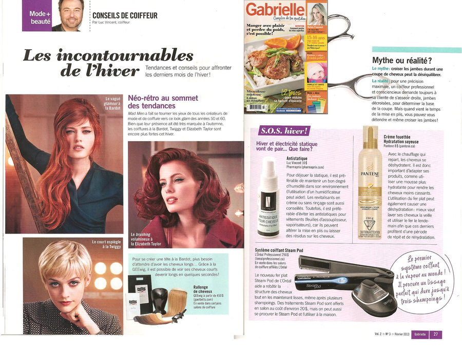 Luc Vincent shares his winter beauty must-haves in Gabrielle magazine