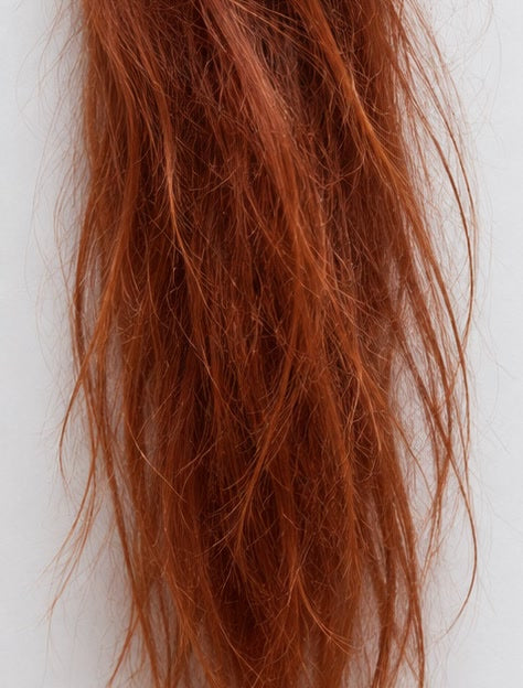 Cheveux roux abîmés et secs