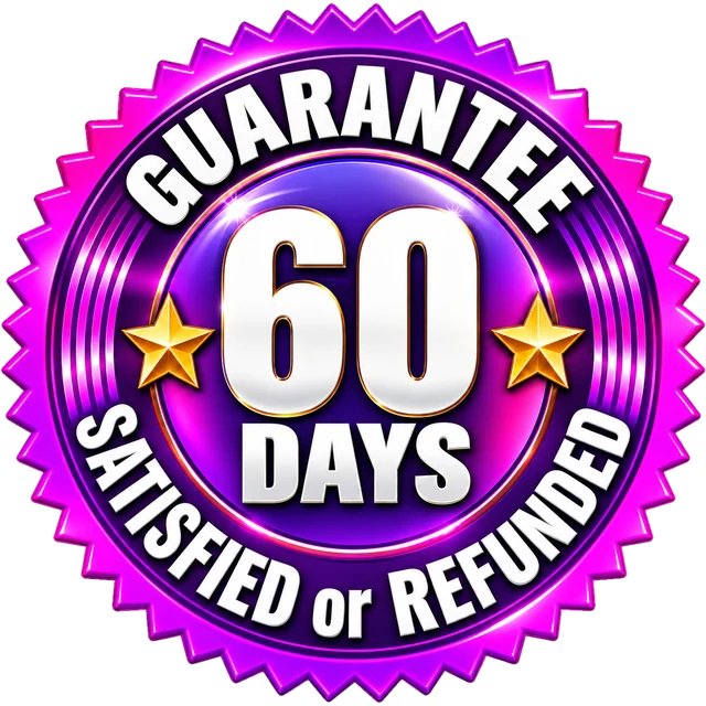 60-day guarantee, satisfied or refunded